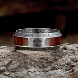 Viking Tree Of Life Stainless Steel Wood Ring