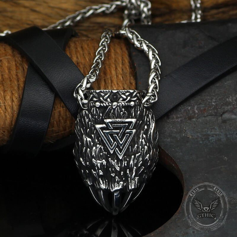 Viking Triangle Rune Bear Paw Stainless Steel Pendant – GTHIC