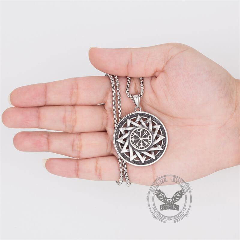 Viking Vegvisir Stainless Steel Necklace | Gthic.com