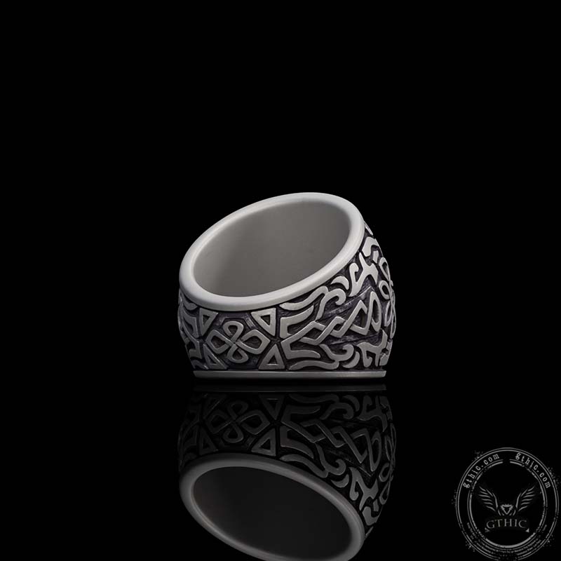 Viking Village Celtic Knot Pattern Sterling Silver Ring
