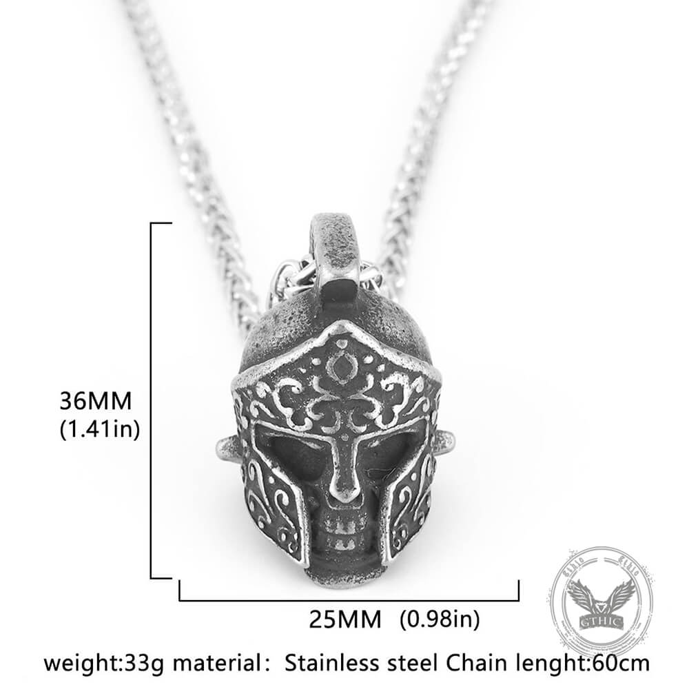 Viking Warrior Helmet Stainless Steel Skull Pendant