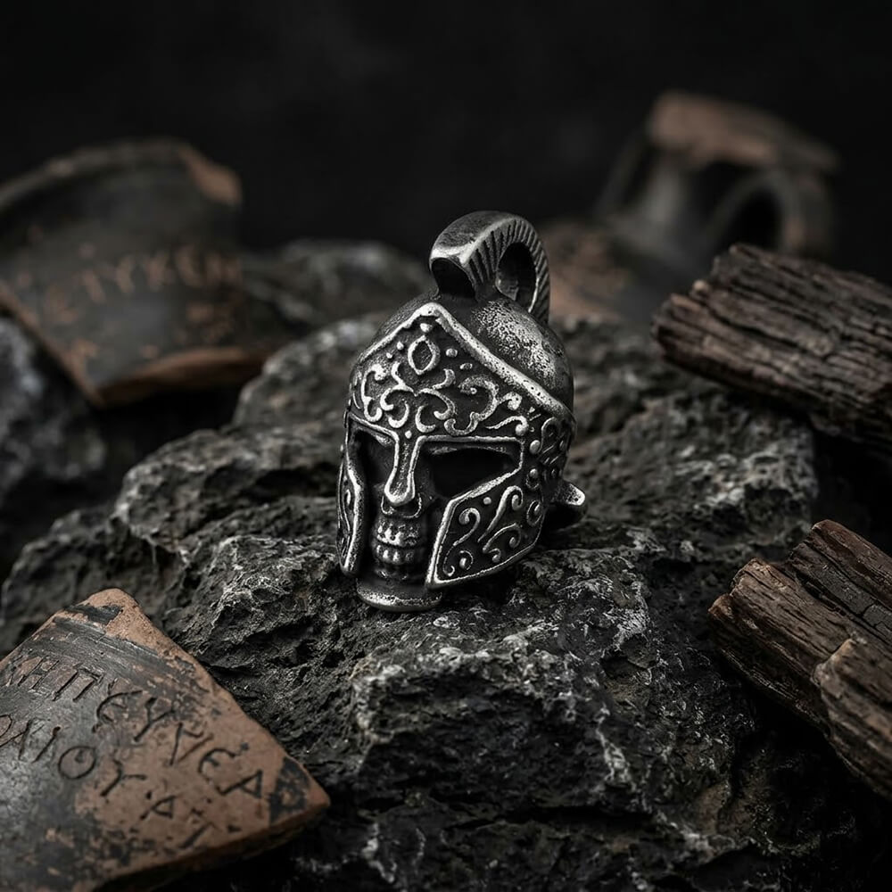 Viking Warrior Helmet Stainless Steel Skull Pendant