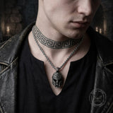 Viking Warrior Helmet Stainless Steel Skull Pendant | Gthic.com