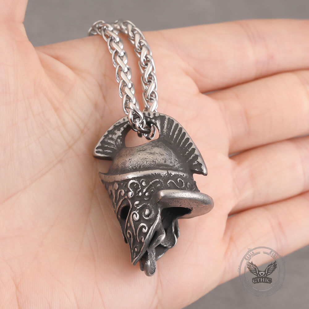 Viking Warrior Helmet Stainless Steel Skull Pendant