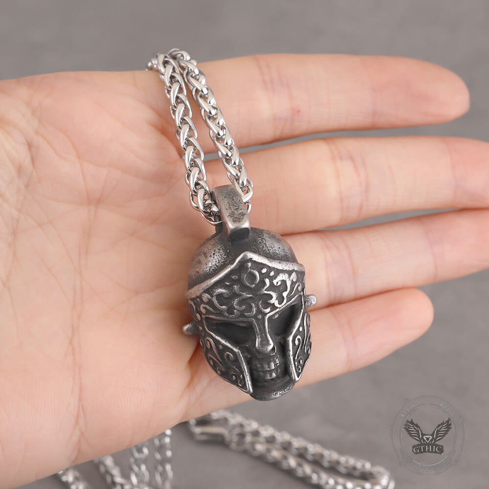 Viking Warrior Helmet Stainless Steel Skull Pendant