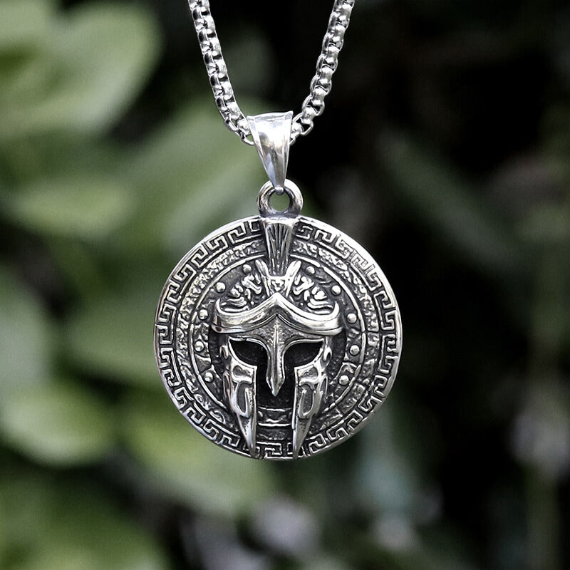 Viking Warrior Mask Stainless Steel Necklace | Gthic.com