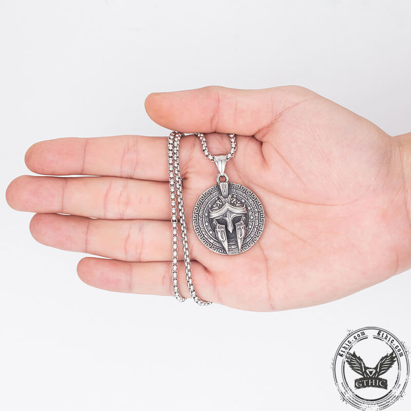 Viking Warrior Mask Stainless Steel Necklace | Gthic.com