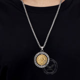 Viking Warrior Raven Rune Rotatable Stainless Steel Pendant | Gthic.com