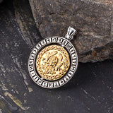 Viking Warrior Raven Rune Rotatable Stainless Steel Pendant