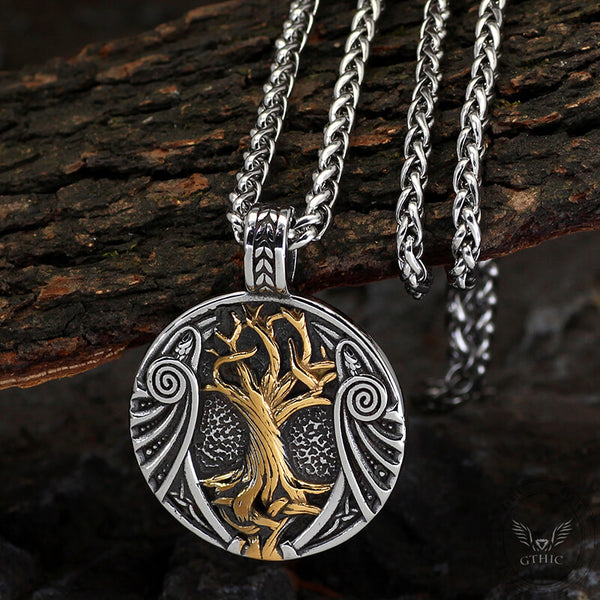 Viking Waves Tree Of Life Stainless Steel Pendant | Gthic.com
