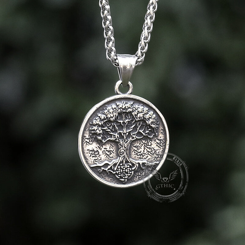Pendentif Viking Yggdrasil Arbre de Vie en Acier Inoxydable