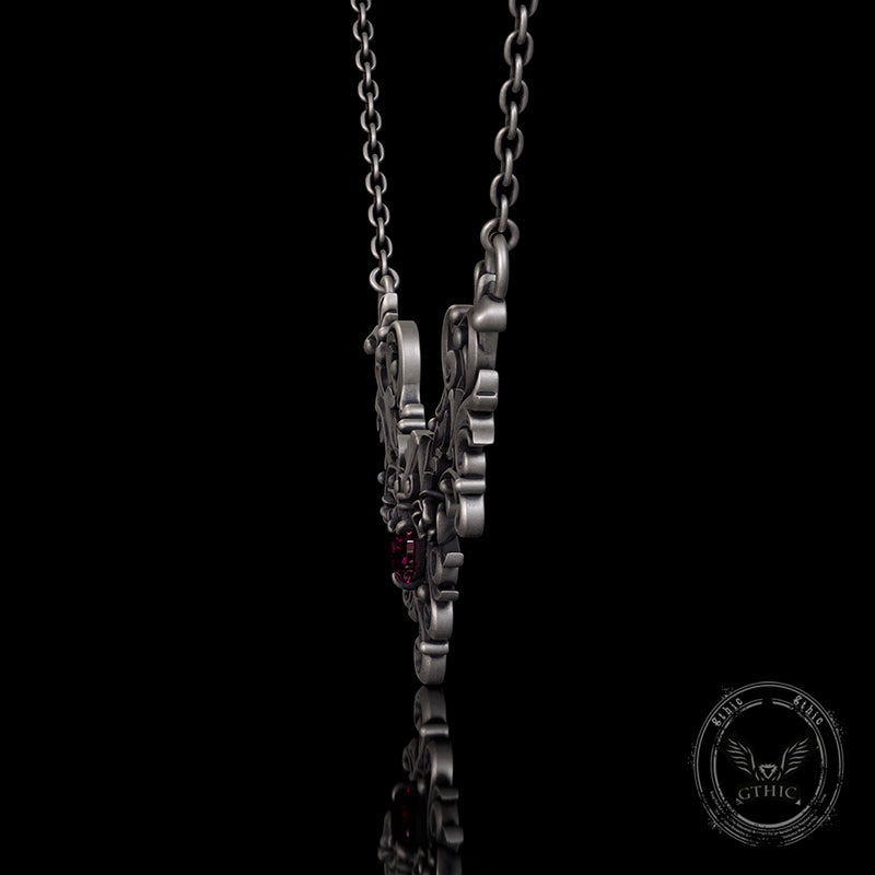 Vine Heart Shaped Gemstone Sterling Silver Pendant | Gthic.com