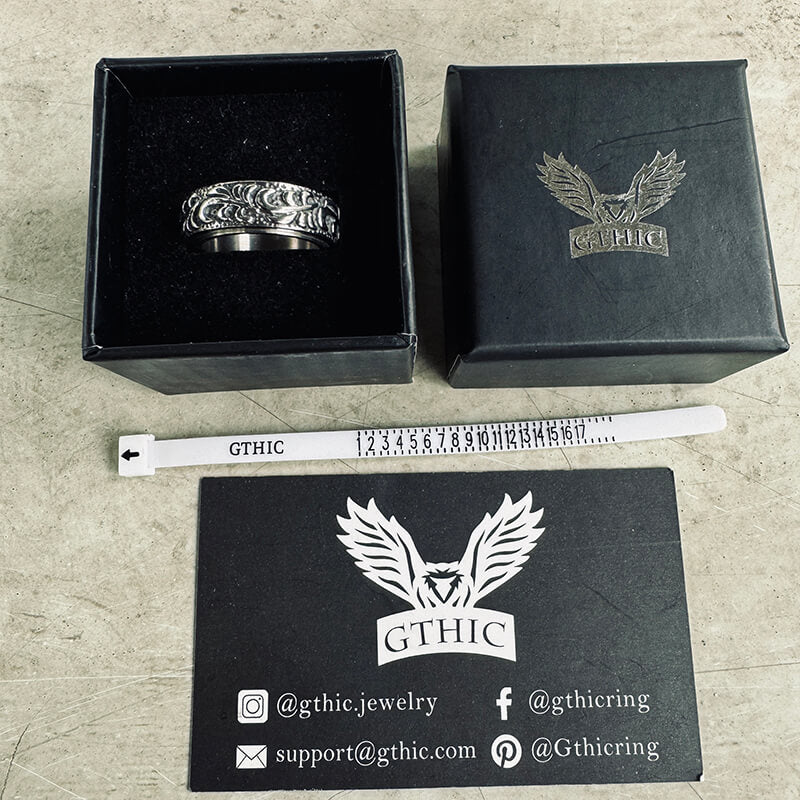 Vine Pattern Stainless Steel Spinner Ring