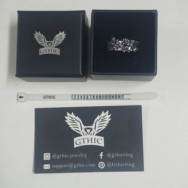 Vine Rose Hollow Design Sterling Silver Ring