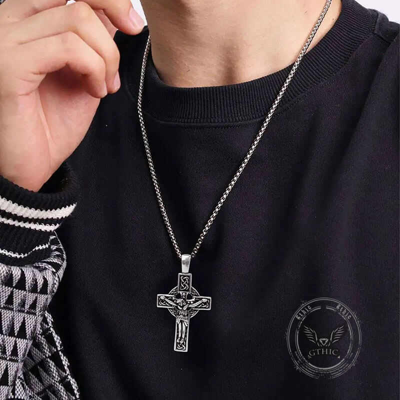 Viking Celtic Cross Copper Crucifixion Pendant