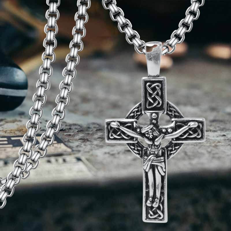 Viking Celtic Cross Copper Crucifixion Pendant