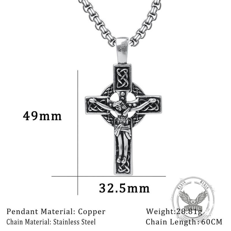 Viking Celtic Cross Copper Crucifixion Pendant