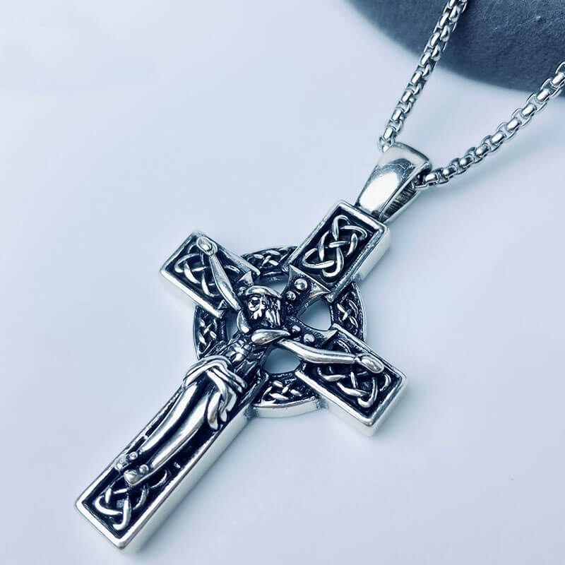 Viking Celtic Cross Copper Crucifixion Pendant