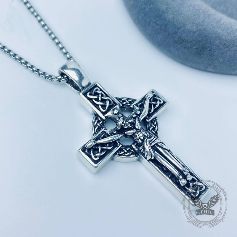 Viking Celtic Cross Copper Crucifixion Pendant