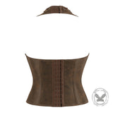 Vintage-Style Cutout Lace-Up Halter Sleeveless Top