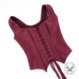 Vintage-Style Square-Neck Fitted Lace-Up Vest Top