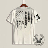 Vintage 1776 American Flag Print Crew Neck T-Shirt