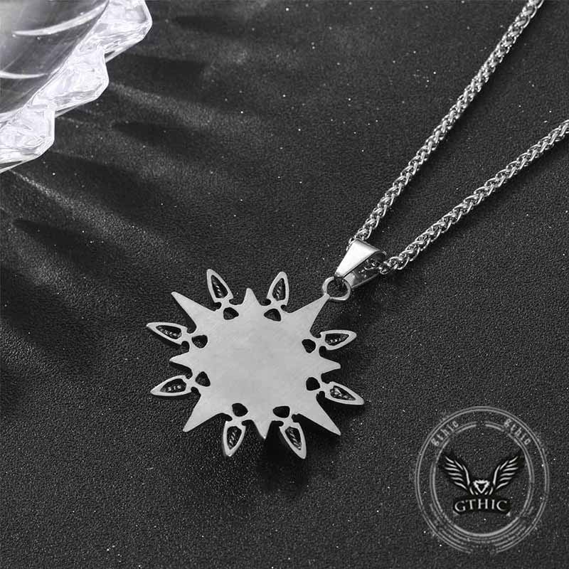 Vintage 8 Point Star Devil Eye Stainless Steel Pendant
