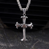 Vintage All-Seeing Eye Cross Stainless Steel Pendant