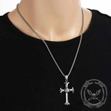 Vintage All-Seeing Eye Cross Stainless Steel Pendant 02 | Gthic.com