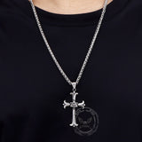 Vintage All-Seeing Eye Cross Stainless Steel Pendant | Gthic.com