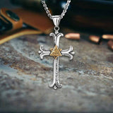 Vintage All-Seeing Eye Cross Stainless Steel Pendant