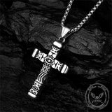 Vintage All-Seeing Eye Stainless Steel Cross Pendant | Gthic.com