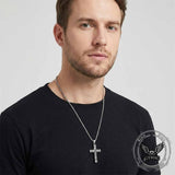 Vintage All-Seeing Eye Stainless Steel Cross Pendant | Gthic.com