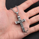 Vintage All-Seeing Eye Stainless Steel Cross Pendant
