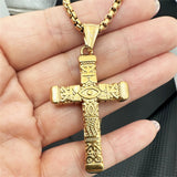 Vintage All-Seeing Eye Stainless Steel Cross Pendant