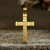 Vintage All-Seeing Eye Stainless Steel Cross Pendant
