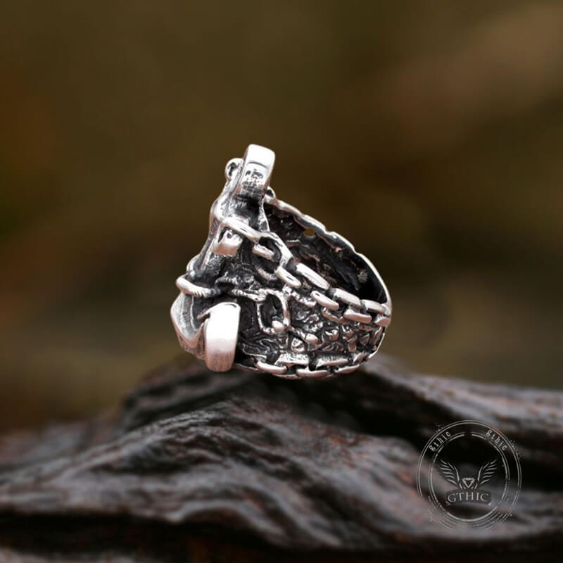 Vintage Anchor Chain Stainless Steel Marine Ring