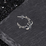 Vintage Ant Climbing A Tree Sterling Silver Earrings