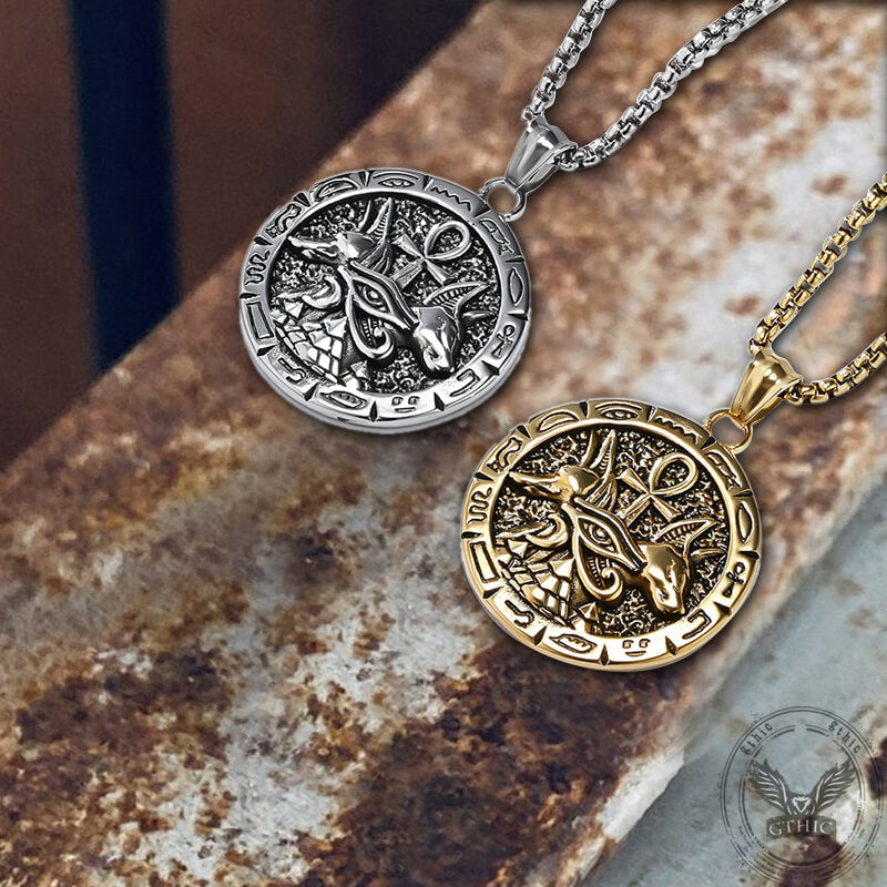  Vintage Anubis Ankh Cross Stainless Steel Pendant | Gthic.com
