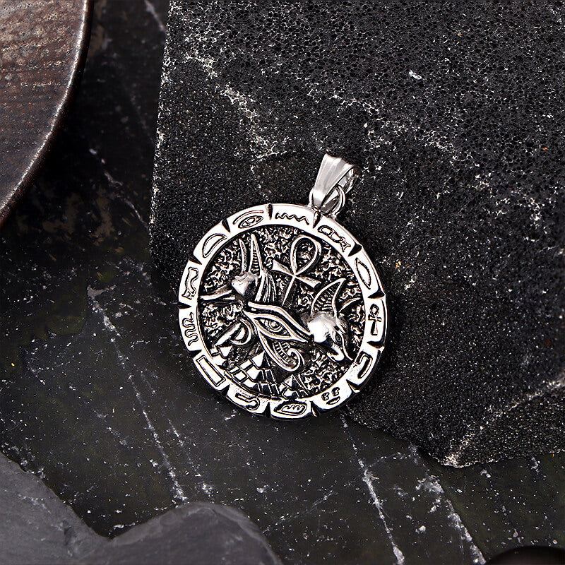 Vintage Anubis Ankh Cross Stainless Steel Pendant