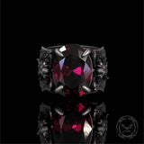 Vintage Archangel Michael Wings Gem Sterling Silver Ring | Gthic.com