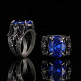 Vintage Archangel Michael Wings Gem Sterling Silver Ring | Gthic.com