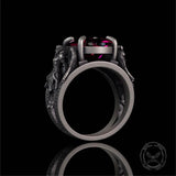 Vintage Archangel Michael Wings Gem Sterling Silver Ring