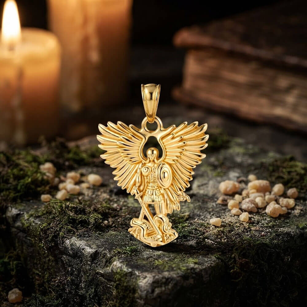 Vintage Archangel Saint Michael Stainless Steel Pendant