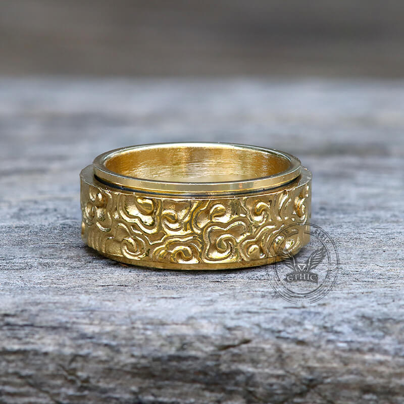 Vintage Auspicious Cloud Stainless Steel Spinner Ring | Gthic.com