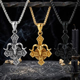 Vintage Baphomet Ram's Head Stainless Steel Cross Pendant | Gthic.com