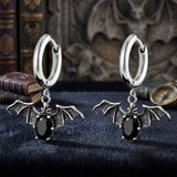 Vintage Bat Diamond-Set Stainless Steel Earrings | Gthic.com