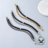 Vintage Beads Cuban Chain Stainless Steel Bracelet