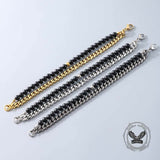 Vintage Beads Cuban Chain Stainless Steel Bracelet
