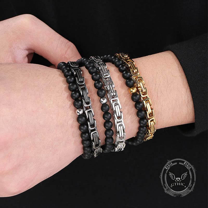 Vintage Beads Imperial Chain Stainless Steel Bracelet 03| Gthic.com